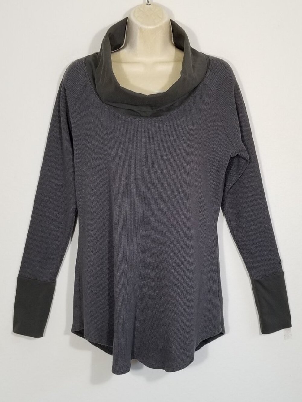 COLUMBIA Waffle Knit Pullover Tunic Top Cowl Neck 7169E1MD
